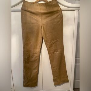 VINTAGE R2R Beige Leather Trousers Y2K
